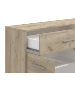 Credenza "girona" 3 ante e 1 cassetto quercia, 119x33x80,5 cm